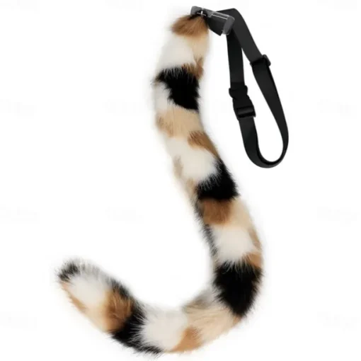 Handmade Plush Three Flower Cat Ear Headdress Cat Tail Set Simulation Animal Ear Hair Hoop Animal Tail Cartoon Exhibition Cosplay AccessoriesCosplay Props