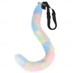 Handmade Plush Three Flower Cat Ear Headdress Cat Tail Set Simulation Animal Ear Hair Hoop Animal Tail Cartoon Exhibition Cosplay AccessoriesCosplay Props