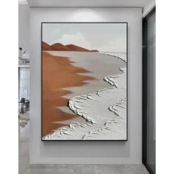 Handmade Sea Beach Oil Painting On Canvas Ocean Wave 3D Texture Wall Art Paintings Living Room Decor Hand Painted Custom Painting No Frame