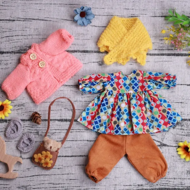 Handmade Waldorf Doll Clothes Set for 12 inch Doll Handmade Muppet Doll for Christmas Gifts