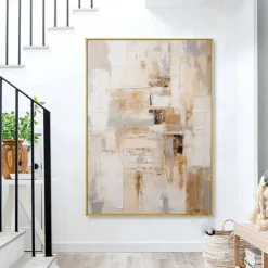 Handmate Oil PaintingCanvasWall Art DecorationAbstract Knife PaintingLandscape Yellowfor Home Decor Rolled Frameless Unstretched Painting