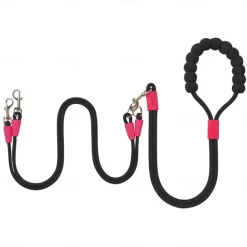 Hands Free Double Dog Leash, No Tangle Double Dog Leash, Adjustable Handles Fit Small, Medium and Large Dogs