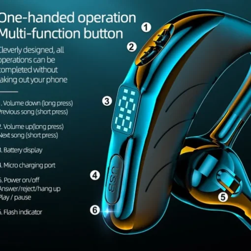 Hands Free Telephone Driving Headset Ear Hook Bluetooth 5.2 Waterproof Sports Built-in Mic for Apple Samsung Huawei Xiaomi MI Fitness Camping / Hiking Running Mobile Phone Office Business