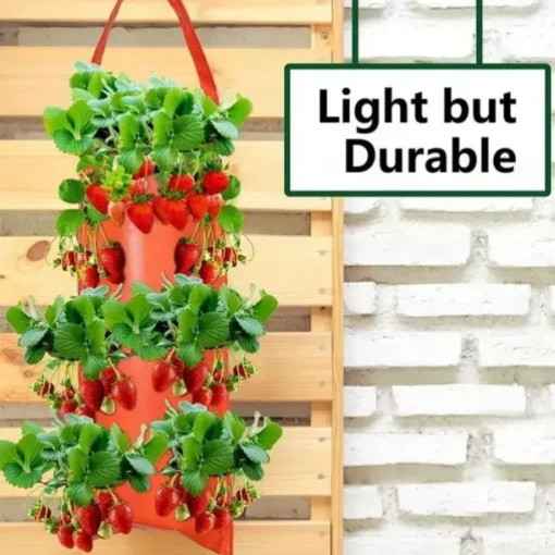 Hanging Strawberry Grow Bag, Strawberry Grow Bag With 8 Holes For Strawberry Tomato And Pepper Upside Down Tomato Grow Bag, Vegetable Grow Bag, Gardening Supplies