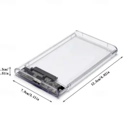 Hard Drive Enclosure 2.5 USB 3.0 SATA Case Transparent External Caddy HDD SSD