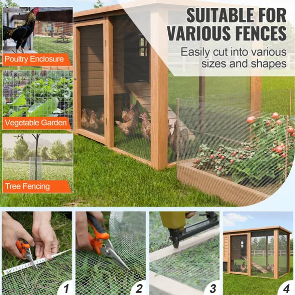 Hardware Cloth, Hot Dipped Galvanized Wire Mesh Roll, Chicken Wire Fencing, Wire Mesh for Rabbit Cages, Garden, Small Rodents