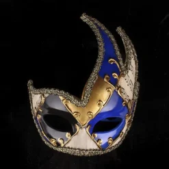 Harlequin Arlecchino Halloween Venetian Mask Columbina Carnival Mask Half Face Adults' Men's Halloween Carnival Mardi Gras Party Masquerade Carnival of Venice Easy Halloween Costumes Dress Up