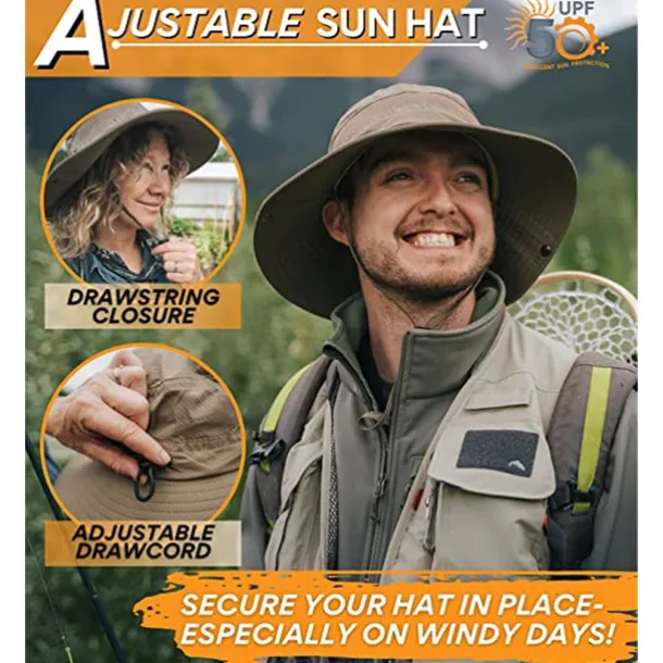 Hat Sun Hat Fishing Hat UPF50+ UV Protection Breathable for Polyester Summer
