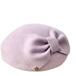 Hats 100% Wool Beret Hat Saucer Hat Wedding Tea Party Elegant Wedding With Bowknot Pure Color Headpiece Headwear