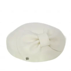 Hats 100% Wool Beret Hat Saucer Hat Wedding Tea Party Elegant Wedding With Bowknot Pure Color Headpiece Headwear