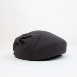 Hats 100% Wool Beret Hat Saucer Hat Wedding Tea Party Elegant Wedding With Bowknot Pure Color Headpiece Headwear