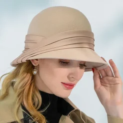 Hats 100% Wool Bowler / Cloche Hat Sun Hat Wedding Tea Party Elegant Wedding With Cap Splicing Headpiece Headwear