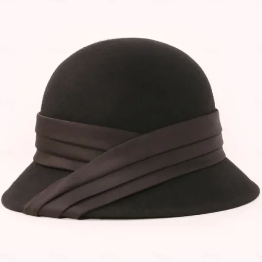Hats 100% Wool Bowler / Cloche Hat Sun Hat Wedding Tea Party Elegant Wedding With Cap Splicing Headpiece Headwear