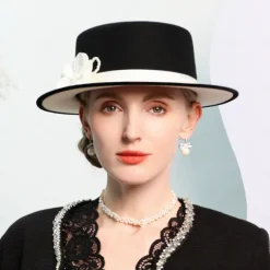 Hats 100% Wool Bowler / Cloche Hat Top Hat Wedding Tea Party Elegant Wedding With Feather Pearl Headpiece Headwear