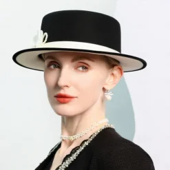 Hats 100% Wool Bowler / Cloche Hat Top Hat Wedding Tea Party Elegant Wedding With Feather Pearl Headpiece Headwear