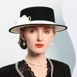 Hats 100% Wool Bowler / Cloche Hat Top Hat Wedding Tea Party Elegant Wedding With Feather Pearl Headpiece Headwear