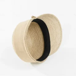 Hats Cotton Fabric Fiber Floppy Hat Straw Hat Sun Hat Casual Holiday Elegant Sun Protection With Lace-up Pure Color Headpiece Headwear