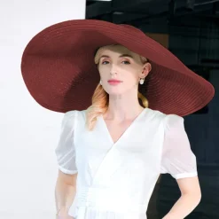 Hats Fiber Bowler / Cloche Hat Bucket Hat Straw Hat Beach Melbourne Cup Elegant & Luxurious Boho With Pure Color Headpiece Headwear