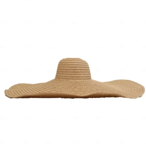 Hats Fiber Bowler / Cloche Hat Bucket Hat Straw Hat Beach Melbourne Cup Elegant & Luxurious Boho With Pure Color Headpiece Headwear