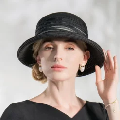 Hats Fiber Bucket Hat Floppy Hat Straw Hat Wedding Casual Elegant Wedding With Splicing Tulle Headpiece Headwear
