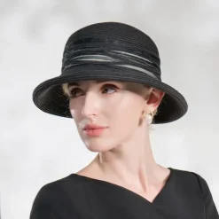 Hats Fiber Bucket Hat Floppy Hat Straw Hat Wedding Casual Elegant Wedding With Splicing Tulle Headpiece Headwear