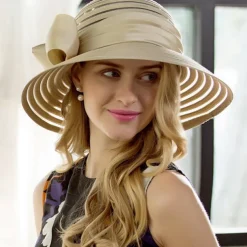 Hats Fiber Bucket Hat Floppy Hat Sun Hat Wedding Tea Party Elegant Wedding With Bowknot Headpiece Headwear