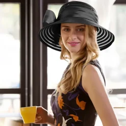 Hats Fiber Bucket Hat Floppy Hat Sun Hat Wedding Tea Party Elegant Wedding With Bowknot Headpiece Headwear