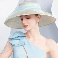 Hats Flax Bowler / Cloche Hat Sun Hat Sinamay Hat Wedding Tea Party Elegant Wedding With Bows Splicing Headpiece Headwear