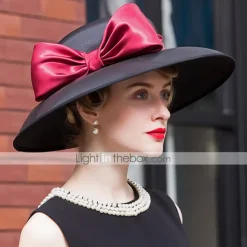Hats Headwear Plain Twill Bowler / Cloche Hat Sun Hat Wedding Valentine's Day Kentucky Derby Horse Race Melbourne Cup Glam Elegant & Luxurious Romantic With Butterfly Splicing Headpiece Headwear