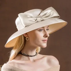 Hats Headwear Plain Twill Bowler / Cloche Hat Sun Hat Wedding Valentine's Day Kentucky Derby Horse Race Melbourne Cup Glam Elegant & Luxurious Romantic With Butterfly Splicing Headpiece Headwear