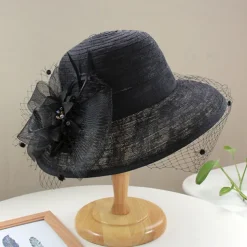 Hats Headwear Tulle Bucket Hat Straw Hat Sun Hat Casual Holiday Kentucky Derby Horse Race Ladies Day Vintage Style Elegant Lace With Feather Lace Headpiece Headwear