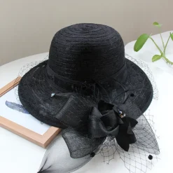 Hats Headwear Tulle Bucket Hat Straw Hat Sun Hat Casual Holiday Kentucky Derby Horse Race Ladies Day Vintage Style Elegant Lace With Feather Lace Headpiece Headwear