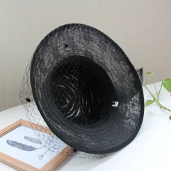 Hats Headwear Tulle Bucket Hat Straw Hat Sun Hat Casual Holiday Kentucky Derby Horse Race Ladies Day Vintage Style Elegant Lace With Feather Lace Headpiece Headwear