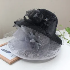 Hats Headwear Tulle Bucket Hat Straw Hat Sun Hat Casual Holiday Kentucky Derby Horse Race Ladies Day Vintage Style Elegant Lace With Feather Lace Headpiece Headwear