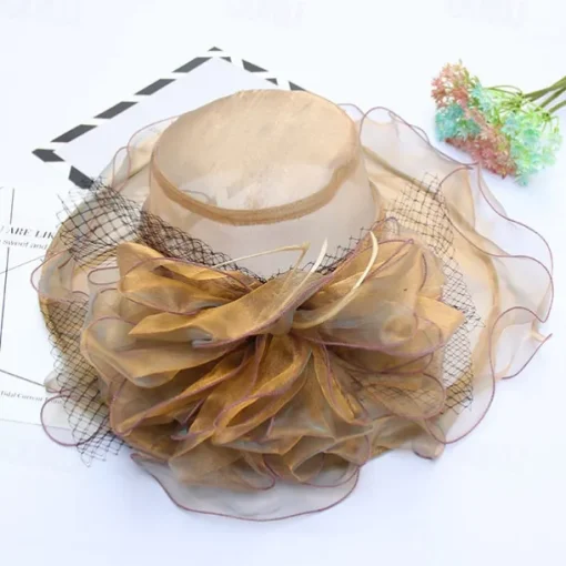 Hats Organza Formal Beach Elegant With Bowknot Headpiece Headwear