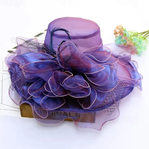 Hats Organza Formal Beach Elegant With Bowknot Headpiece Headwear
