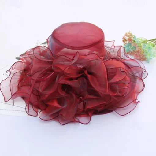 Hats Organza Formal Beach Elegant With Bowknot Headpiece Headwear