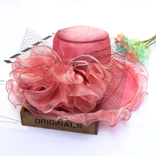 Hats Organza Formal Beach Elegant With Bowknot Headpiece Headwear