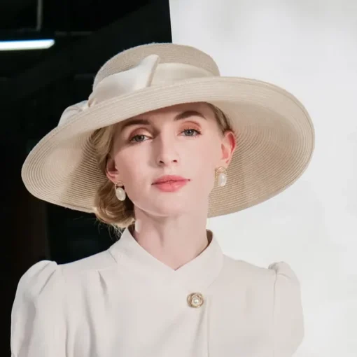 Hats Polyester Fiber Bowler / Cloche Hat Straw Hat Sun Hat Wedding Casual Elegant Wedding With Bowknot Headpiece Headwear