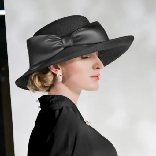 Hats Polyester Fiber Bowler / Cloche Hat Straw Hat Sun Hat Wedding Casual Elegant Wedding With Bowknot Headpiece Headwear
