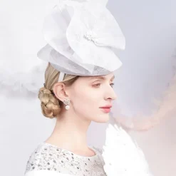 Hats Sinamay Saucer Hat Top Hat Sinamay Hat Wedding Cocktail Elegant Wedding With Floral Headpiece Headwear