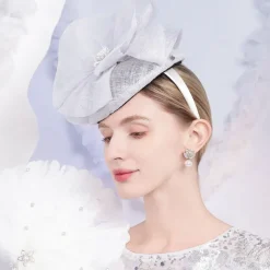 Hats Sinamay Saucer Hat Top Hat Sinamay Hat Wedding Cocktail Elegant Wedding With Floral Headpiece Headwear