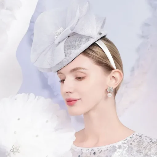 Hats Sinamay Saucer Hat Top Hat Sinamay Hat Wedding Cocktail Elegant Wedding With Floral Headpiece Headwear