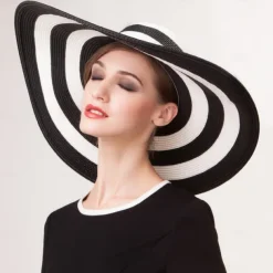 Hats synthetic fibre Bowler / Cloche Hat Bucket Hat Straw Hat Wedding Beach Elegant Wedding With Splicing Headpiece Headwear