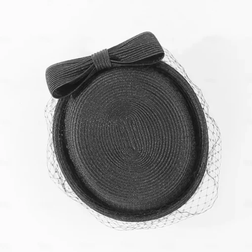 Hats Tulle Fiber Bowler / Cloche Hat Straw Hat Wedding Tea Party Elegant Wedding With Bowknot Tulle Headpiece Headwear