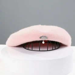Hats Wool Beret Hat Floppy Hat Wedding Casual Elegant Wedding With Crystals Pure Color Headpiece Headwear