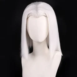 Hazbin Hotel Synthetic Wig Lute kinky Straight Natural Straight Asymmetrical Deep Parting Wig 16 inch A1 Synthetic Hair Women's Cool Classic Comfortable White