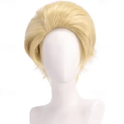 Hazbin Hotel Synthetic Wig Morning star Loose Curl Deep Wave Layered Haircut Asymmetrical Wig 14 inch A1 Synthetic Hair Women's Cool Classic Comfortable Blonde