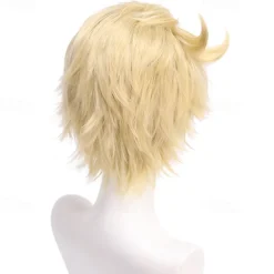 Hazbin Hotel Synthetic Wig Morning star Loose Curl Deep Wave Layered Haircut Asymmetrical Wig 14 inch A1 Synthetic Hair Women's Cool Classic Comfortable Blonde