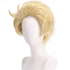 Hazbin Hotel Synthetic Wig Morning star Loose Curl Deep Wave Layered Haircut Asymmetrical Wig 14 inch A1 Synthetic Hair Women's Cool Classic Comfortable Blonde